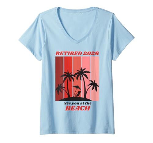 Damen Im Ruhestand 2026 Wir sehen Uns am Strand Krankenschwestern in den Ruhestand T-Shirt mit V-Ausschnitt Damen Im Ruhestand 2026 Wir sehen Uns am Strand Krankenschwestern in den Ruhestand T-Shirt mit V-Ausschnitt von Funny Beach Theme Retirement Ideas Colleague Boss