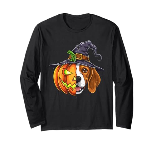 Beagle Pumpkin Jack O Laterne Halloween Kinder Herren Damen Langarmshirt von Funny Beagle Dog Lovers Halloween Pumpkin Outfits