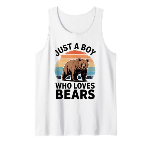 Herren Just a Boy Who Loves Bears, Retro-Design für Jungen, Bärenliebhaber Tank Top Herren Just a Boy Who Loves Bears, Retro-Design für Jungen, Bärenliebhaber Tank Top von Funny Bear Lover Apparel for Men Women