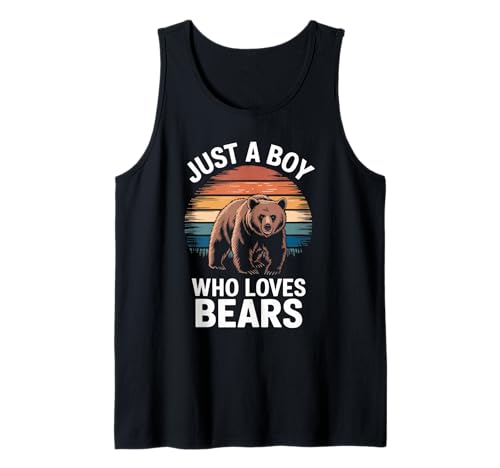 Herren Nur EIN Junge, der Bären liebt, Vintage-Bärenliebhaber für Jungen Tank Top Herren Nur EIN Junge, der Bären liebt, Vintage-Bärenliebhaber für Jungen Tank Top von Funny Bear Lover Apparel for Men Women