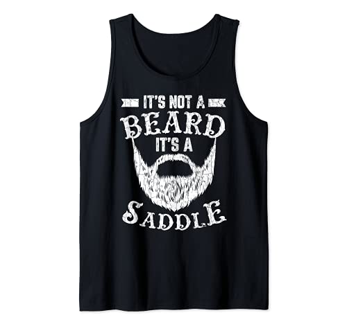 Herren Es ist kein Bart Es ist ein Sattel Lustige bärtige Männer Papa Graphic Tank Top von Funny Beard Saddle Graphic & More