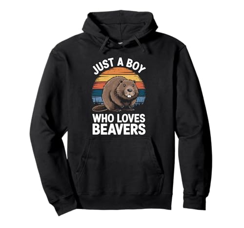 Just a Boy Who Loves Beavers Retro Kinder Jungen Biber Pullover Hoodie Just a Boy Who Loves Beavers Retro Kinder Jungen Biber Pullover Hoodie von Funny Beaver Lover Apparel for Men Women