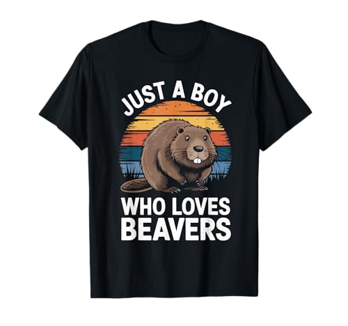Just a Boy Who Loves Beavers Retro Kinder Jungen Biber T-Shirt Just a Boy Who Loves Beavers Retro Kinder Jungen Biber T-Shirt von Funny Beaver Lover Apparel for Men Women
