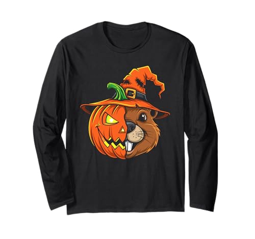 Biber Kürbis Jack O Laterne Halloween Kinder Herren Damen Langarmshirt Biber Kürbis Jack O Laterne Halloween Kinder Herren Damen Langarmshirt von Funny Beaver Lovers Halloween Pumpkin Outfits