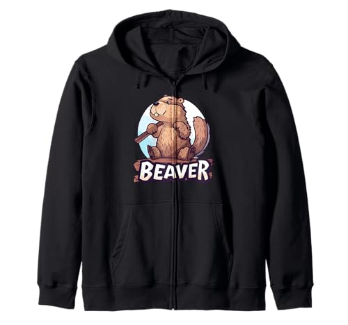 Biber Maskottchen Kostüm für lustige Biber Jungen und Mädchen Kapuzenjacke Biber Maskottchen Kostüm für lustige Biber Jungen und Mädchen Kapuzenjacke von Funny Beaver