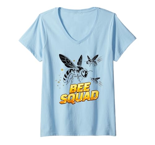 Damen Humour Hive Bees Honeybee Bee Squad Funny Beekeeper T-Shirt mit V-Ausschnitt Damen Humour Hive Bees Honeybee Bee Squad Funny Beekeeper T-Shirt mit V-Ausschnitt von Funny Beekeeping