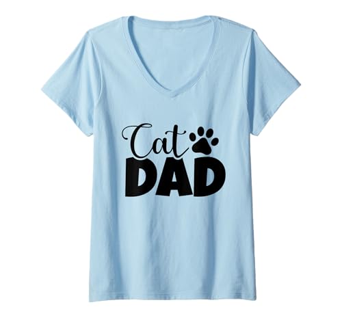 Damen Lustiger Katzenvater im Vintage-Stil, Katzenpapa, Katzenvater T-Shirt mit V-Ausschnitt Damen Lustiger Katzenvater im Vintage-Stil, Katzenpapa, Katzenvater T-Shirt mit V-Ausschnitt von Funny Best Cat Dad Ever