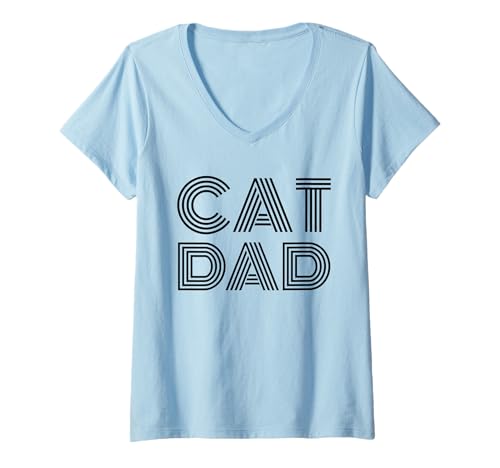 Damen Lustiger Katzenvater im Vintage-Stil, Katzenpapa, Katzenvater T-Shirt mit V-Ausschnitt Damen Lustiger Katzenvater im Vintage-Stil, Katzenpapa, Katzenvater T-Shirt mit V-Ausschnitt von Funny Best Cat Dad Ever