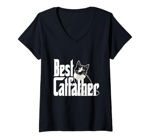 Damen Das Beste Catfather Design – perfekt für Katzen- und Kätzchenliebhaber T-Shirt mit V-Ausschnitt Damen Das Beste Catfather Design – perfekt für Katzen- und Kätzchenliebhaber T-Shirt mit V-Ausschnitt von Funny Best Catfather Ever Feline Fantasy Creations