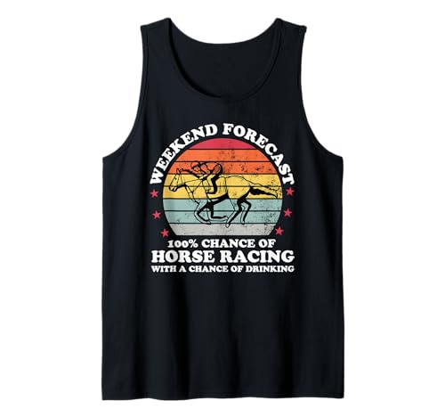 Wochenendvorhersage Pferderennen Chance of Drinking Herren Tank Top von Funny Betting Horse Racing Apparel Co,
