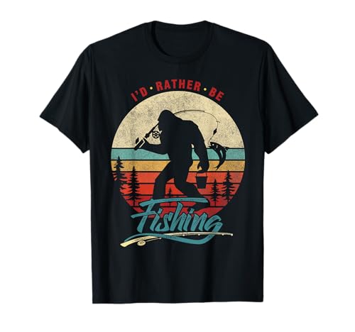 I'd Rather Be Fishing Bigfoot Sasquatch Fishing Herren Jungen T-Shirt I'd Rather Be Fishing Bigfoot Sasquatch Fishing Herren Jungen T-Shirt von Funny Bigfoot Fishing Retro Sasquatch Fisherman