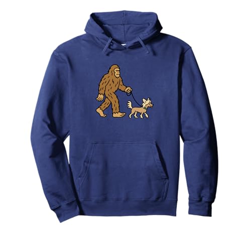 Bigfoot Walking Chinesischer Schopfhund Papa Mama – Sasquatch Pullover Hoodie von Funny Bigfoot Graphic Apparel Men Women Kids by RJ