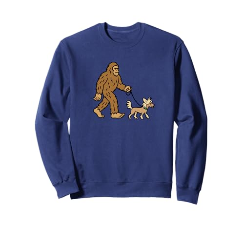 Bigfoot Walking Chinesischer Schopfhund Papa Mama – Sasquatch Sweatshirt von Funny Bigfoot Graphic Apparel Men Women Kids by RJ