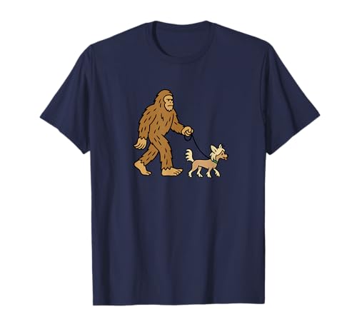 Bigfoot Walking Chinesischer Schopfhund Papa Mama – Sasquatch T-Shirt von Funny Bigfoot Graphic Apparel Men Women Kids by RJ