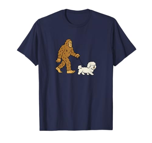 Bigfoot Walking Coton De Tulear Hund Papa Mama - Sasquatch T-Shirt von Funny Bigfoot Graphic Apparel Men Women Kids by RJ