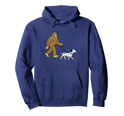 Bigfoot Walking Dog Papa Mama - Sasquatch Pullover Hoodie von Funny Bigfoot Graphic Apparel Men Women Kids by RJ