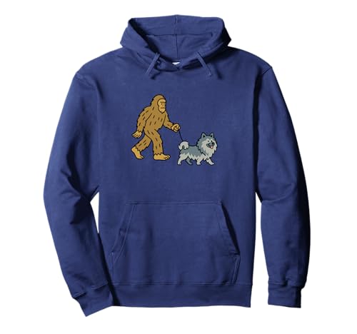 Bigfoot Walking Keeshond Hund Papa Mama - Sasquatch Pullover Hoodie von Funny Bigfoot Graphic Apparel Men Women Kids by RJ