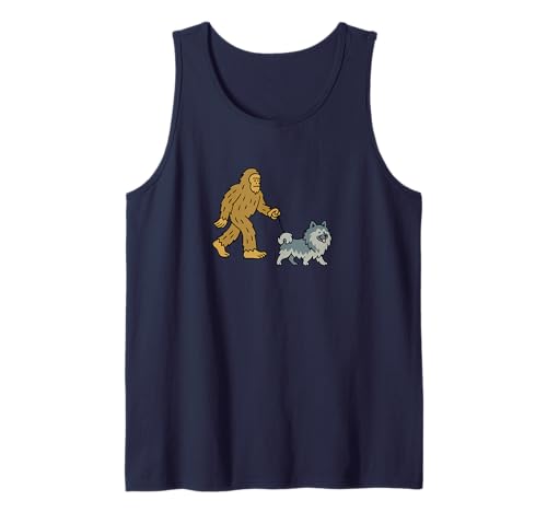Bigfoot Walking Keeshond Hund Papa Mama - Sasquatch Tank Top von Funny Bigfoot Graphic Apparel Men Women Kids by RJ