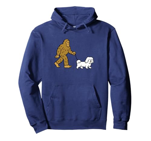 Bigfoot Walking Lhasa Apso, Hund, Papa, Mama, Sasquatch Pullover Hoodie von Funny Bigfoot Graphic Apparel Men Women Kids by RJ