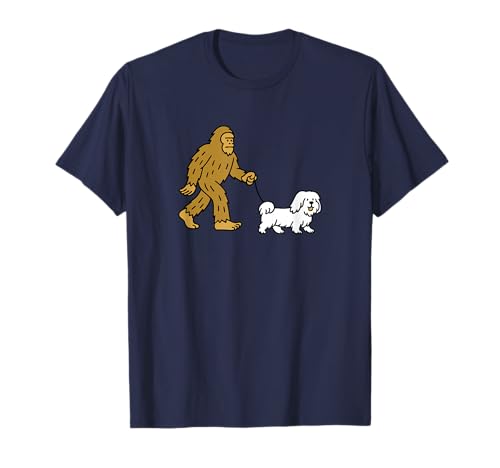Bigfoot Walking Lhasa Apso, Hund, Papa, Mama, Sasquatch T-Shirt von Funny Bigfoot Graphic Apparel Men Women Kids by RJ