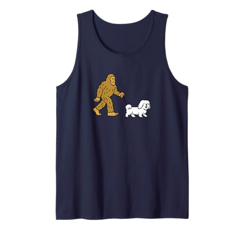 Bigfoot Walking Lhasa Apso, Hund, Papa, Mama, Sasquatch Tank Top von Funny Bigfoot Graphic Apparel Men Women Kids by RJ