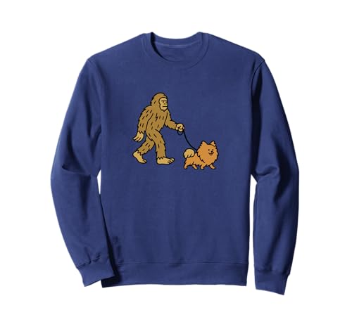 Bigfoot Walking Pom Pommerscher Hund Papa Mama - Sasquatch Sweatshirt von Funny Bigfoot Graphic Apparel Men Women Kids by RJ