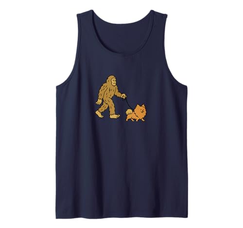 Bigfoot Walking Pom Pommerscher Hund Papa Mama - Sasquatch Tank Top von Funny Bigfoot Graphic Apparel Men Women Kids by RJ
