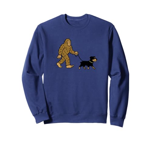 Bigfoot Walking Rottweiler Rottie Hund Papa Mama - Sasquatch Sweatshirt von Funny Bigfoot Graphic Apparel Men Women Kids by RJ