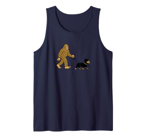 Bigfoot Walking Rottweiler Rottie Hund Papa Mama - Sasquatch Tank Top von Funny Bigfoot Graphic Apparel Men Women Kids by RJ