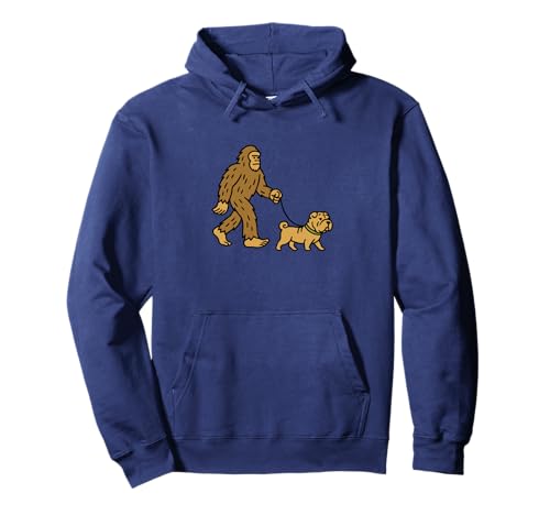 Bigfoot Walking Shar Pei Hund Papa Mama - Sasquatch Pullover Hoodie von Funny Bigfoot Graphic Apparel Men Women Kids by RJ