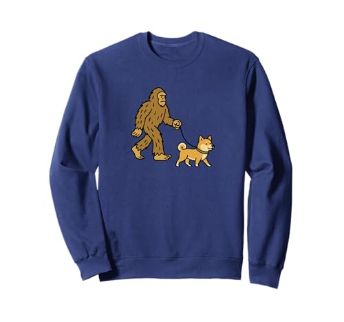 Bigfoot Walking Shiba Inu Hund Papa Mama - Sasquatch Sweatshirt von Funny Bigfoot Graphic Apparel Men Women Kids by RJ