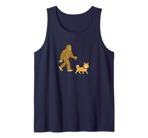 Bigfoot Walking Shiba Inu Hund Papa Mama - Sasquatch Tank Top von Funny Bigfoot Graphic Apparel Men Women Kids by RJ