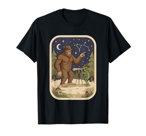 Bigfoot Stargazing Herren Jungen Sasquatch Stars Distressed T-Shirt von Funny Bigfoot Shirt StarGazing For Men and Boys