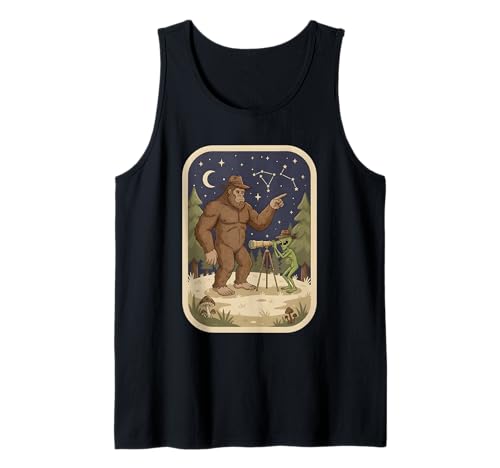Bigfoot Stargazing Herren Jungen Sasquatch Stars Distressed Tank Top von Funny Bigfoot Shirt StarGazing For Men and Boys