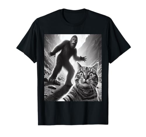 Cat Selfie & Sasquatch Bigfoot Aliens UFOs für Damen und Herren komisch T-Shirt von Funny Bigfoot & Cat Lover Youth & Adult Graphic