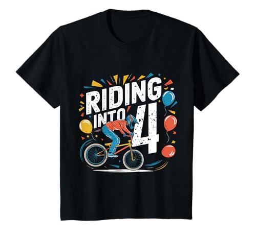 Kinder Lustiges 3-jähriges BMX-Rennrad zum 4. Geburtstag T-Shirt von Funny Bike Birthday