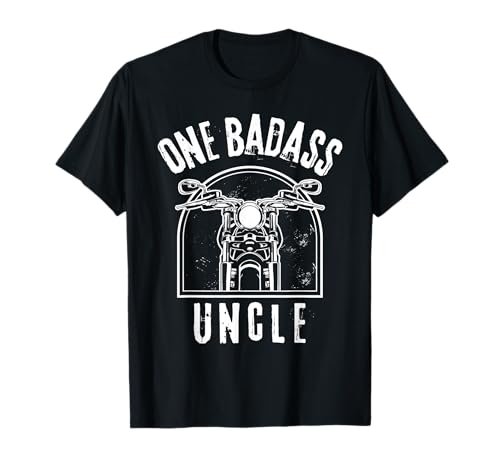 Herren One Badass Uncle Motorrad Biker Rider Vatertage T-Shirt von Funny Biker Lover Fathers Day