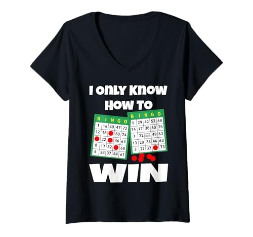 Damen Ich weiß nur, wie Man Funny Bingo Champ Player Card Winner gewinnt T-Shirt mit V-Ausschnitt Damen Ich weiß nur, wie Man Funny Bingo Champ Player Card Winner gewinnt T-Shirt mit V-Ausschnitt von Funny Bingo Player Gifts