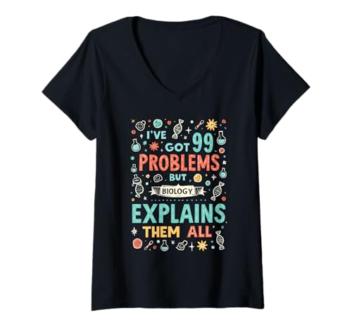 Damen Lustige Biologie Witze Schulfach Biologe Wissenschaft Lehrer T-Shirt mit V-Ausschnitt Damen Lustige Biologie Witze Schulfach Biologe Wissenschaft Lehrer T-Shirt mit V-Ausschnitt von Funny Biology Jokes Science Teacher