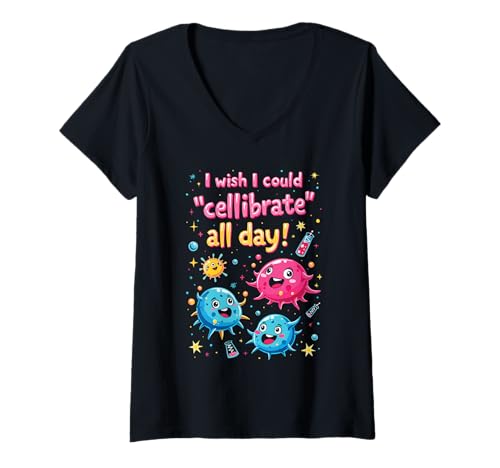 Damen Lustige Biologie Witze Schulfach Biologe Wissenschaft Lehrer T-Shirt mit V-Ausschnitt Damen Lustige Biologie Witze Schulfach Biologe Wissenschaft Lehrer T-Shirt mit V-Ausschnitt von Funny Biology Jokes Science Teacher