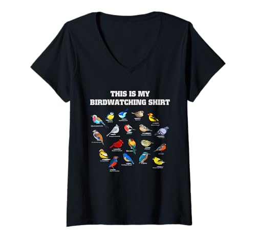 Damen Vogelbeobachtungsshirt Vogelbeobachtung Vogelbeobachter Vogelbeobachter Vogelbeobachter Ornithologe T-Shirt mit V-Ausschnitt Damen Vogelbeobachtungsshirt Vogelbeobachtung Vogelbeobachter Vogelbeobachter Vogelbeobachter Ornithologe T-Shirt mit V-Ausschnitt von Funny Birding Gifts Bird Watching Shirts