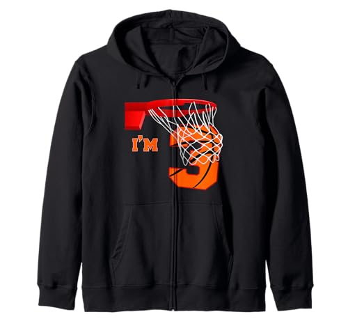 I'm 3 Basketball Birthday Boy and Girl 3 year old Birthday Kapuzenjacke von Funny Birthday Basketball Apparels
