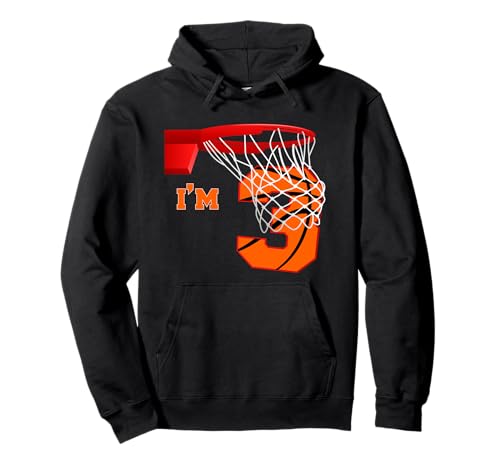I'm 3 Basketball Birthday Boy and Girl 3 year old Birthday Pullover Hoodie von Funny Birthday Basketball Apparels