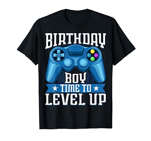 Birthday Boy Time to Level Up Videospiel Geburtstag Gamer T-Shirt von Funny Birthday Boy Time to Level Up Video Game