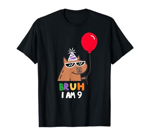 9 Jahre alt Geburtstag Capybara Bruh Es ist mein 9. Geburtstag Jungs T-Shirt 9 Jahre alt Geburtstag Capybara Bruh Es ist mein 9. Geburtstag Jungs T-Shirt von Funny Birthday Capybara For Boys Girls