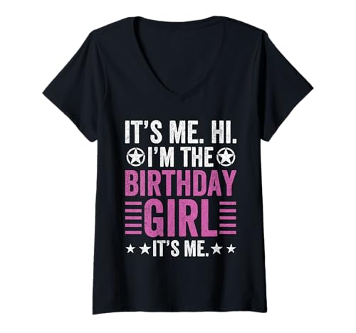Damen It's Me Hi Im The Birthday Girl It's Me Funny Birthday Kid's T-Shirt mit V-Ausschnitt Damen It's Me Hi Im The Birthday Girl It's Me Funny Birthday Kid's T-Shirt mit V-Ausschnitt von Funny Birthday Girl Gift Idea