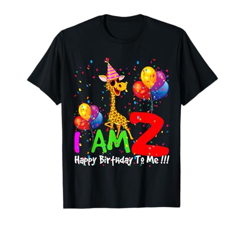I Am 2 Happy Birthday To Me Funny 2nd Birthday Kids Giraffe T-Shirt I Am 2 Happy Birthday To Me Funny 2nd Birthday Kids Giraffe T-Shirt von Funny Birthday Kids Giraffe Lover