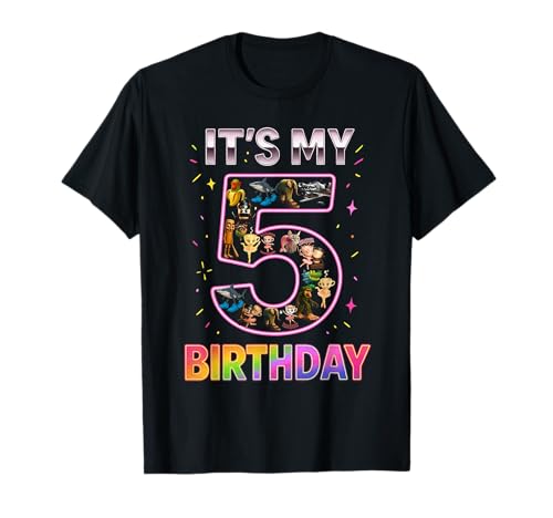 Italienisches Brainrot-Meme für Mädchen zum 5. Geburtstag T-Shirt von Funny Birthday Meme Brainrot Party Kids Girl Boy