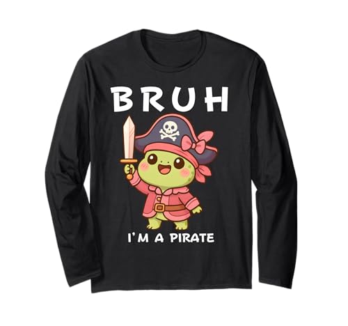 Bruh I'm a Pirate Süßes Halloween-Kostüm mit Schildkrötenmotiv für Kinder und Mädchen Langarmshirt Bruh I'm a Pirate Süßes Halloween-Kostüm mit Schildkrötenmotiv für Kinder und Mädchen Langarmshirt von Funny Birthday Party Sea Animals Turtle Lovers