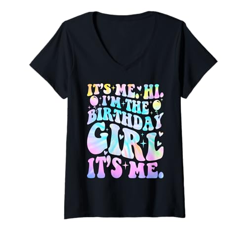 Damen It's Me Hi I'm The Birthday Girl Its Me Funny Birthday T-Shirt mit V-Ausschnitt Damen It's Me Hi I'm The Birthday Girl Its Me Funny Birthday T-Shirt mit V-Ausschnitt von Funny Birthday Party gift Idea